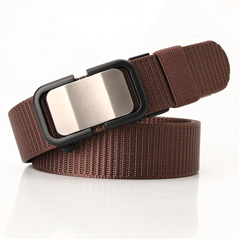 Neue Nylon Automatische Schnalle Gürtel männer Casual Leinwand Gürtel Atmungsaktive Vielseitig Jeans Gürtel Designer Hohe Qualität Leinwand Taille Band – Detail 7