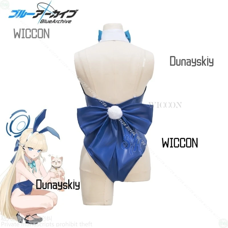 لعبة الأزرق الأرشيف تأثيري اسوما توكي أنيمي زي مثير الأرنب الفتيات جيراي كي البدلة Kawaii الأزرق بذلة القوس كوسبفريه حفلة الهالوين