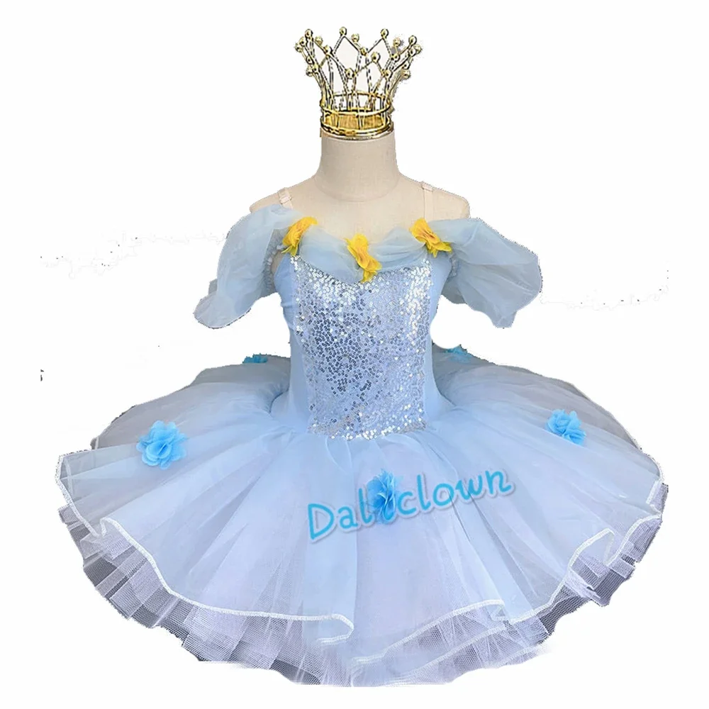 Tutú de plataforma profesional para niñas y niños, traje de baile de Ballet, con falda de baile de lentejuelas leotardo, disfraz de fiesta de princesa bailarina