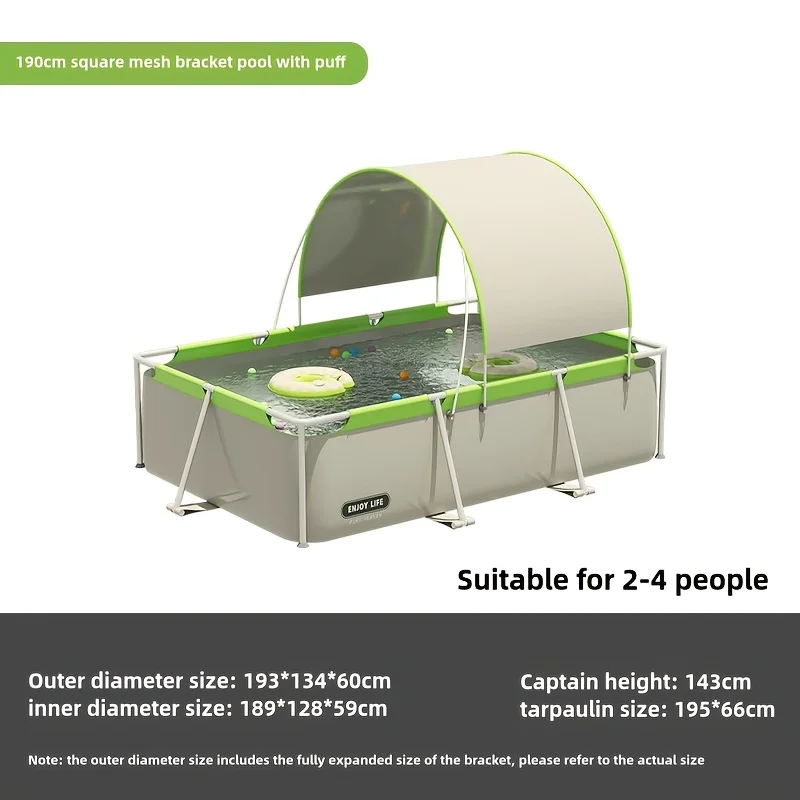 1-Pack Multi-Size Large Folding PVC Swimming Pool - Durable and Sturdy Quick-Build Outdoor Pool for Family, Adult Parties