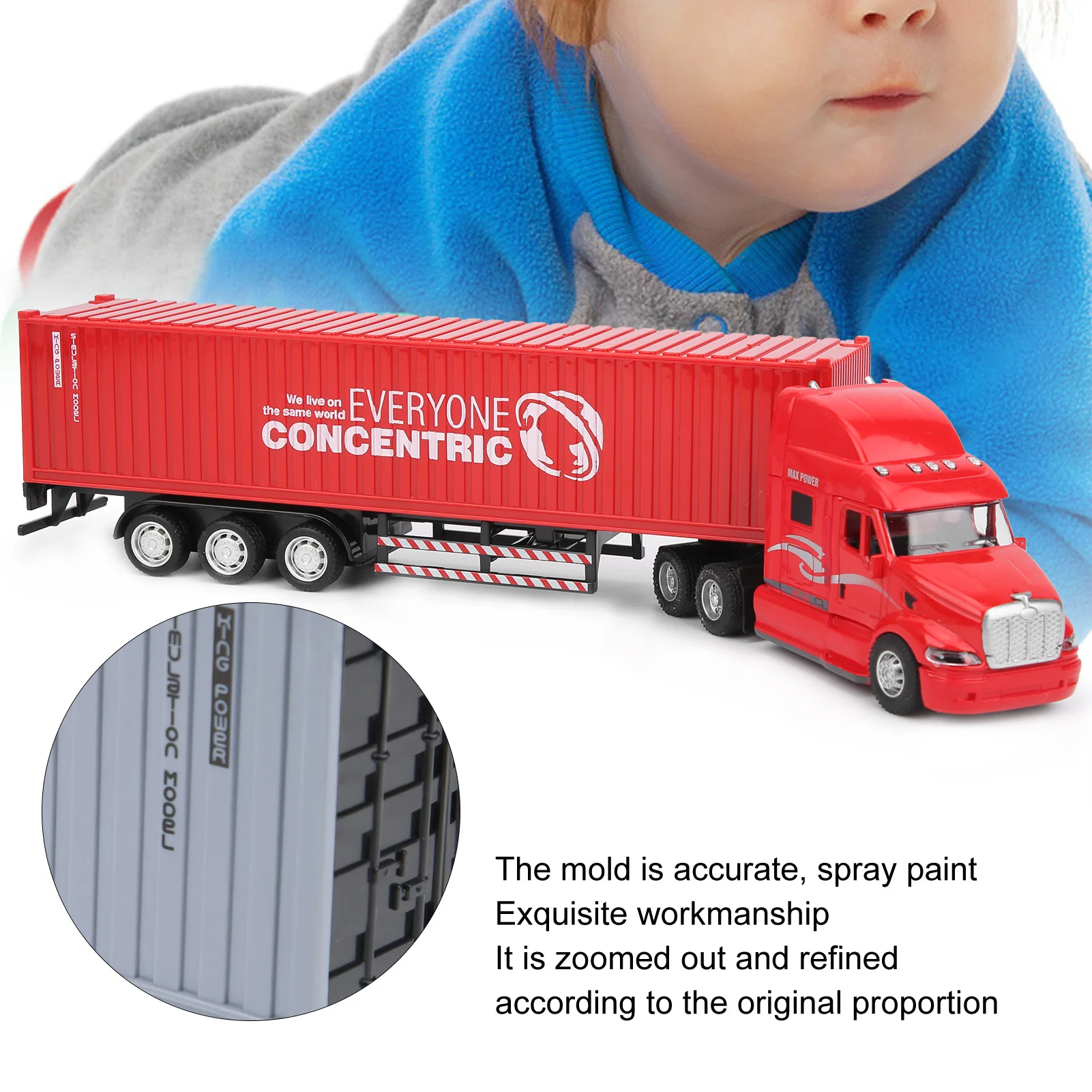 Alloy Simulation Container Car Model Children Kid Pull Back Car  with Sound Light Car  Alloy Car Model Children Car