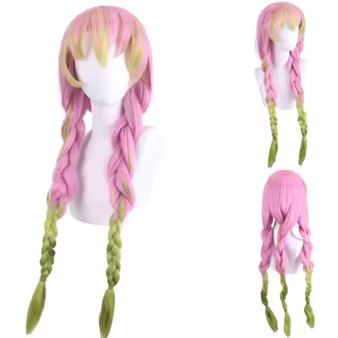 1:1 Halloween Demon Slayer Cosplay wig Kamado Nezuko Kanroji Mitsuri Tsuyuri Kanawo Agatsuma Zenitsu Hashibira Inosuke Hair Wig