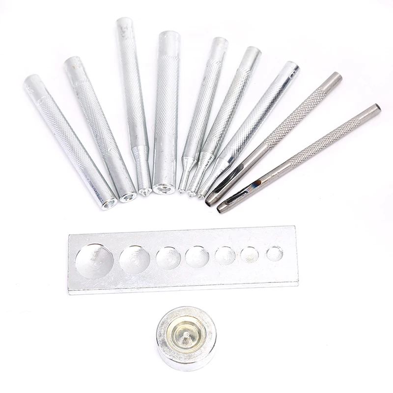 11pcs/set DIY Buttons Installation Metal Tools Snap Fasteners Buttons Rivets