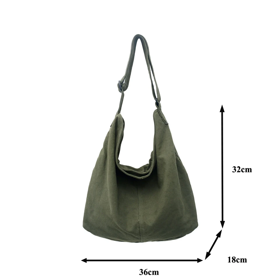 Solid Canvas Women\'s Bag Large Shoulder Crossbody Bag Campus Eco Bag Korean Shopper Messenger Bag Y2K Handbags Student Satchel