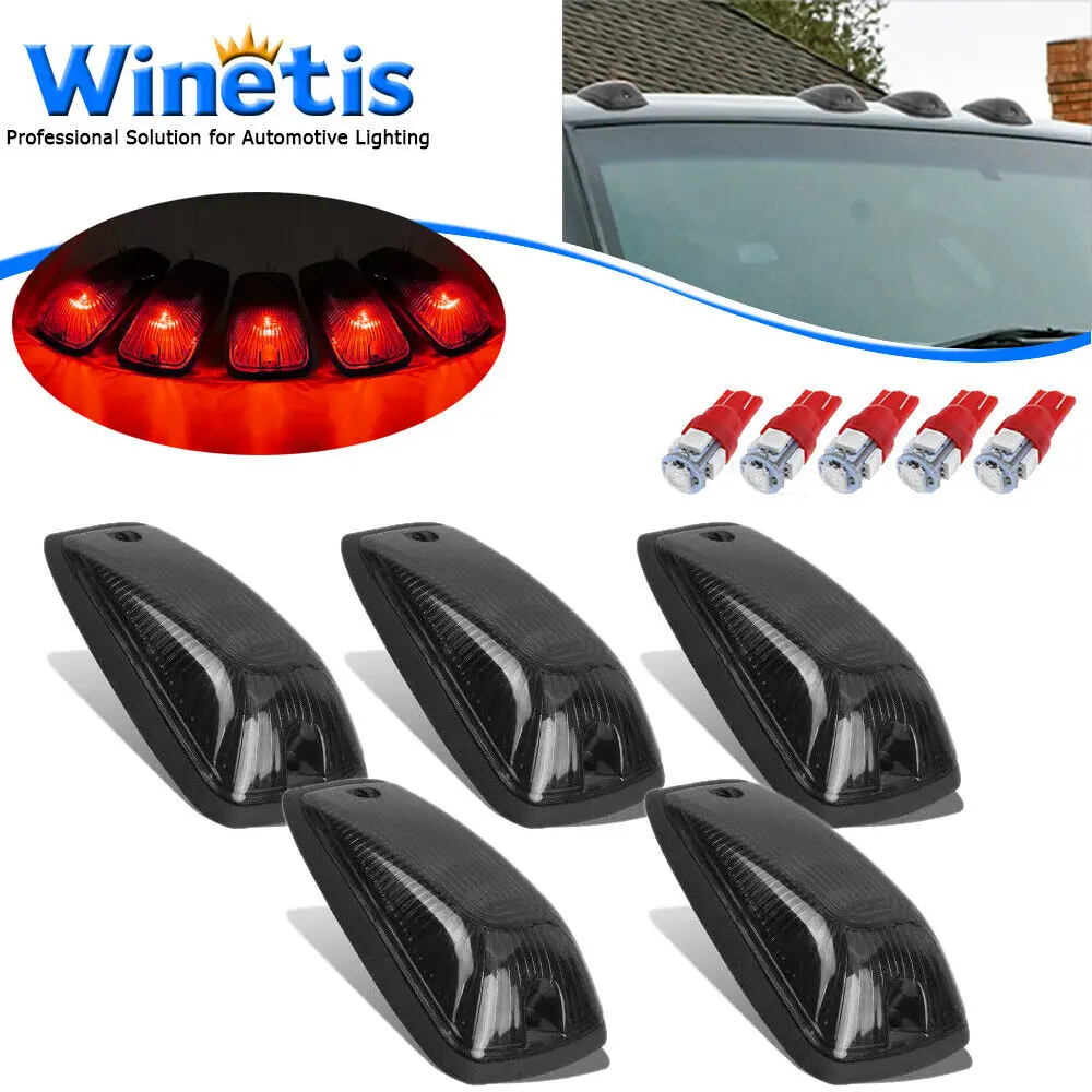 

5X Roof Top Cab Marker Running Lights w/ Red LED For 1988-2002 Chevy/GMC C1500 C2500 C3500 K1500 K2500 K3500 Pickup Trucks