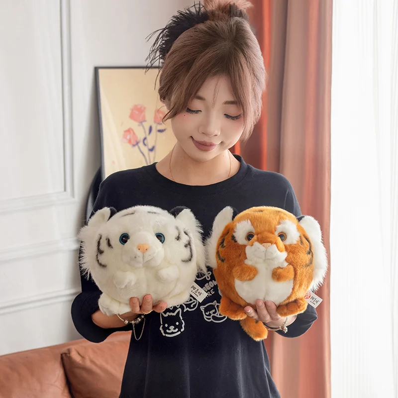 

Cozy Tiger Plush Sphere Pillow Adorable Home Decor Gift Non-Slip Bottom Machine Washable for Couch Office