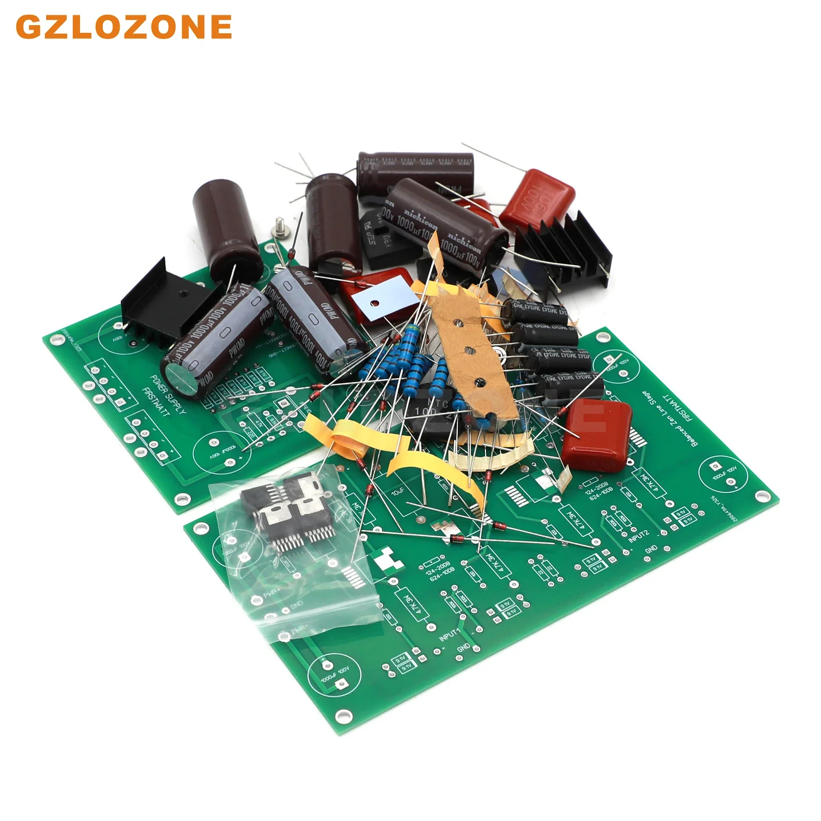 Hifi firstwatt pass pré-amplificador totalmente balanceado kit diy/base de placa acabada na linha pass zen pré-amplificador de palco