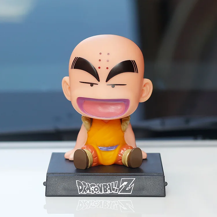 Anime Dragon Ball Z Goku Kuririn pouruszająca głową lalka Son Goku pcv akcja figurka postaci uchwyt telefonu uchwyt dekoracji samochodu prezent