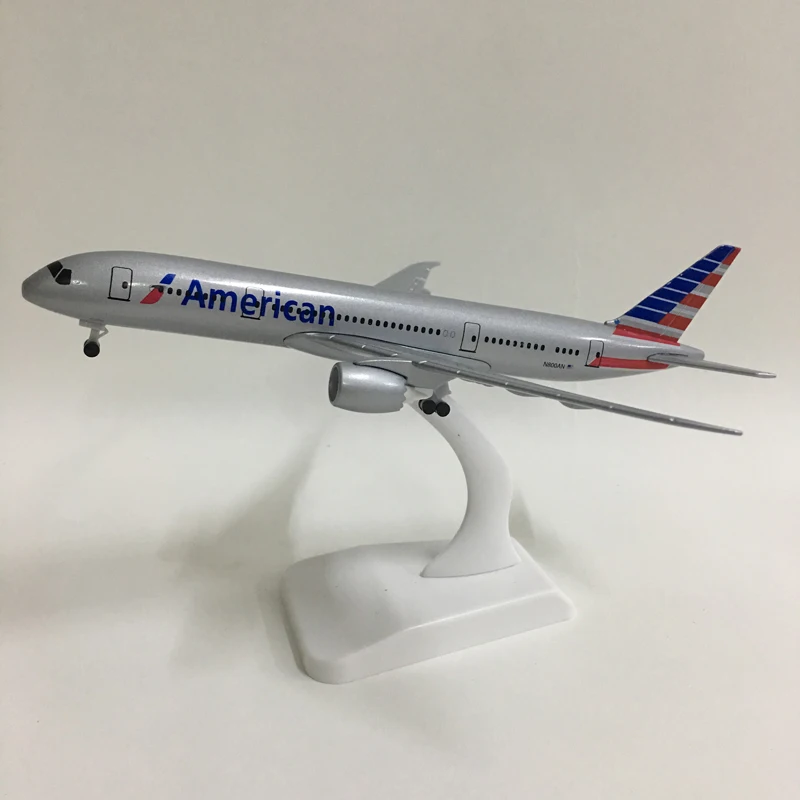 JASON TUTU 20CM American Airlines Boeing 787 Aircraft Model Planel Airplane Metal Diecast Planes Collect Gifts