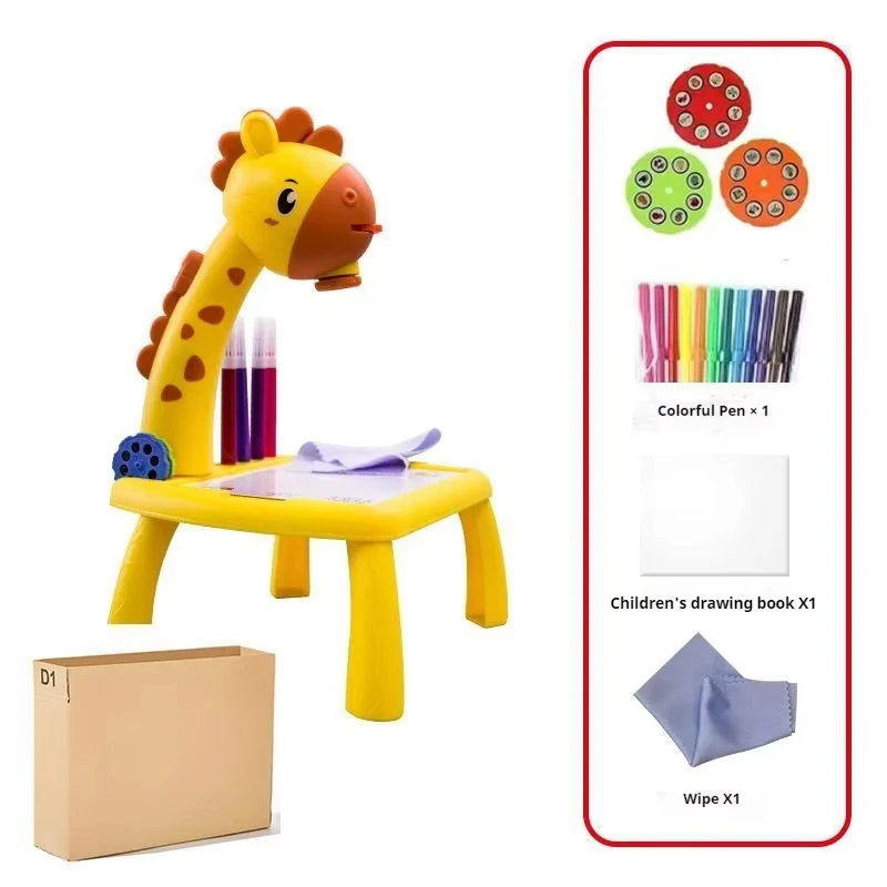 Crianças led projetor mesa de desenho brinquedo multifuncional conjunto pintura mesa placa educacional ferramentas aprendizagem pintura brinquedos