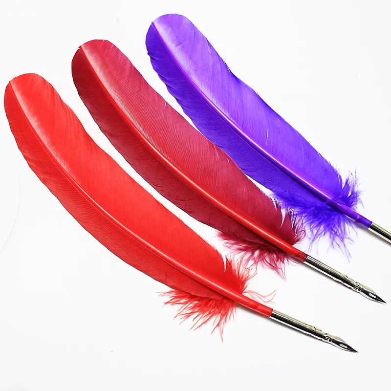 Pluma estilográfica Retro plateada, suministros de oficina para estudiantes, regalo de cumpleaños, Quills, pavo, 7 colores