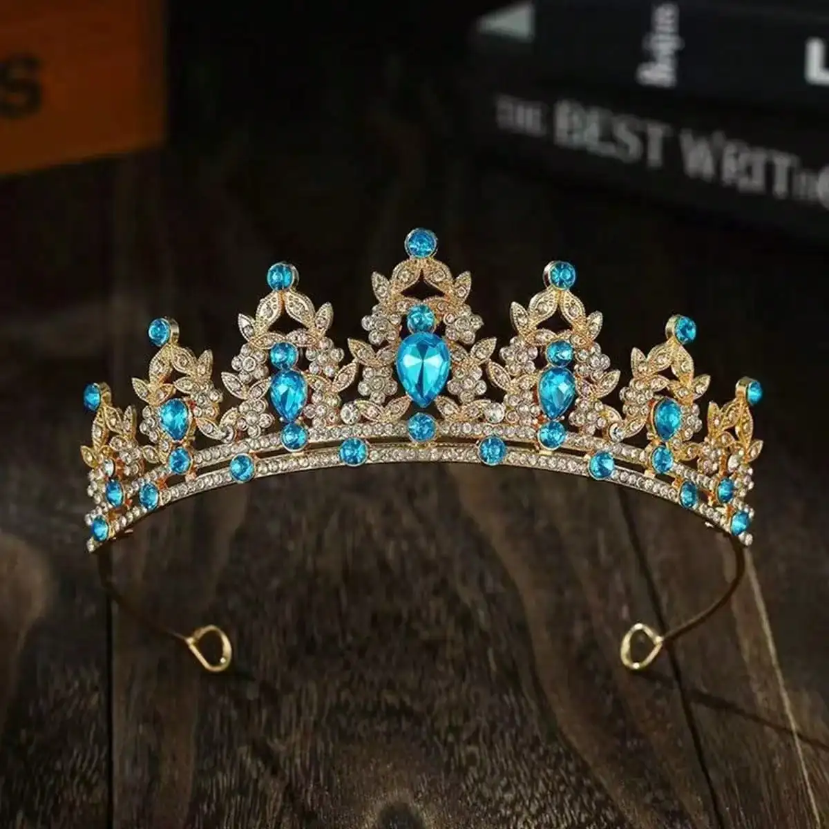 Tiara de cristal de moda para novia, corona barroca de diamantes de imitación para accesorio de fiesta de boda