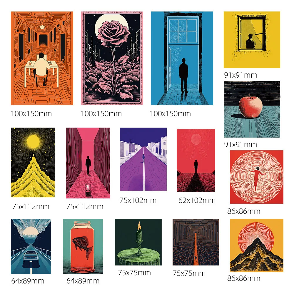 CX 15 new strange picture cards creative room wall desktop photo background wall material decorative wall sticker