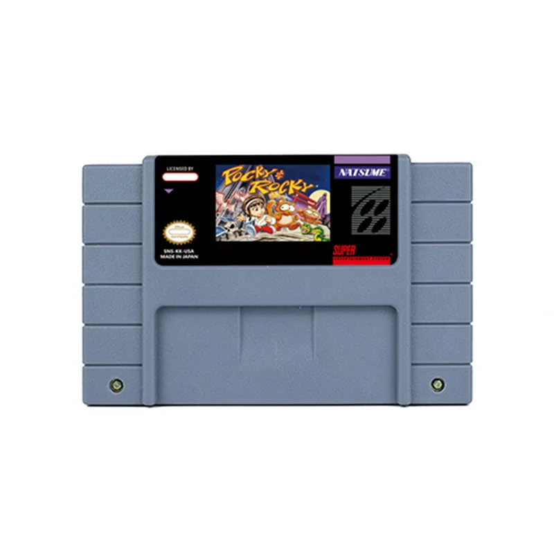 Pocky & Rocky or Pocky & Rocky 2 Action Game for SNES 16 BitRetro Cart Children Gift