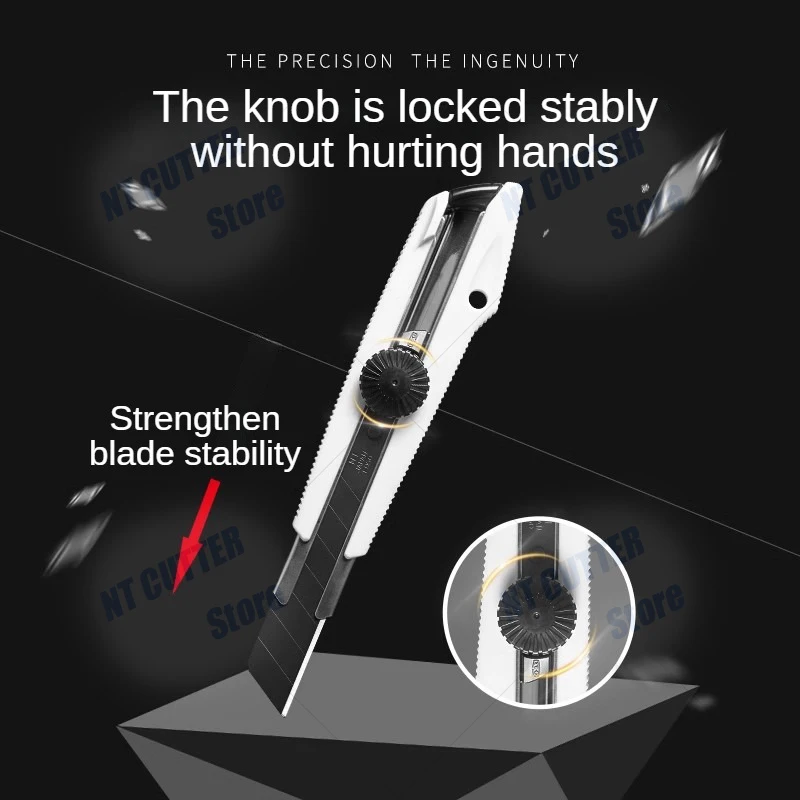 Original Japanese NT Cutter MNCR-L1 Spiral Lock Large Utility Knife MNCR-L1R Automatic Lock 18mm Intermediate Knife Multifunctional Paper Knife