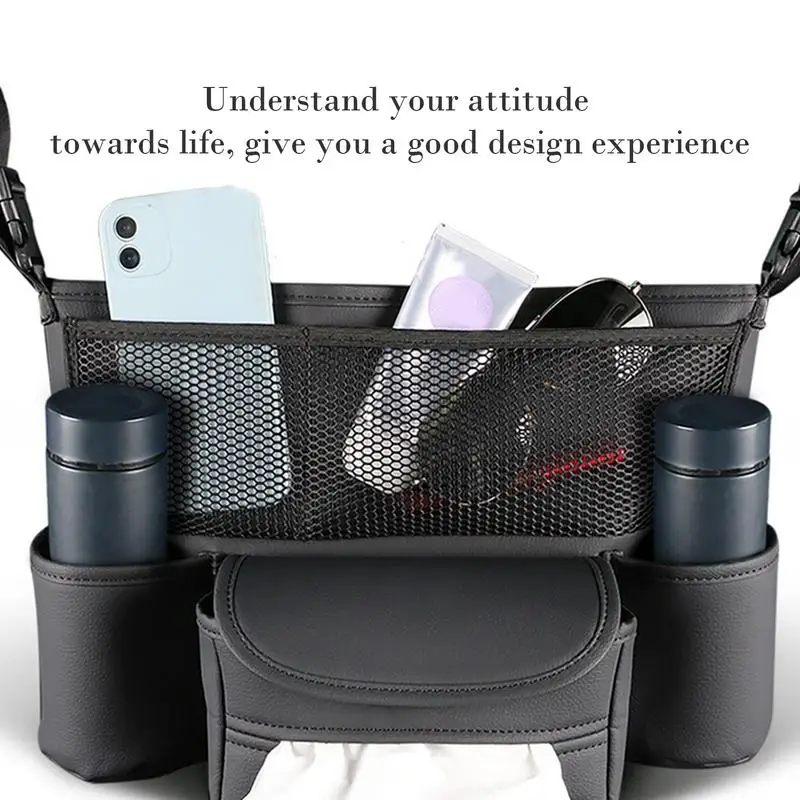 Car Organizer Storage Between Seats Multifunctional PU Leather Car Pocket Purse Holder Car Snack Holder Large Capacity Car