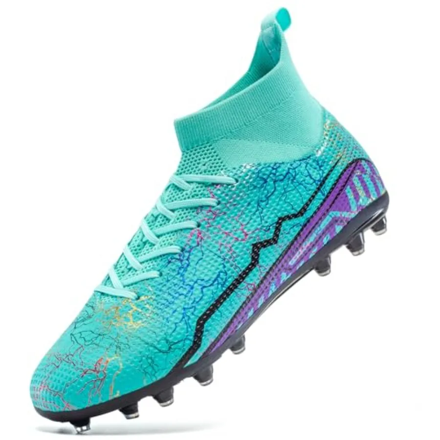

Soccer Cleats Mens Youth Turf Soccer Shoes High Tops Football Cleats Professional Athletic AG Training Football Boots Unisex
