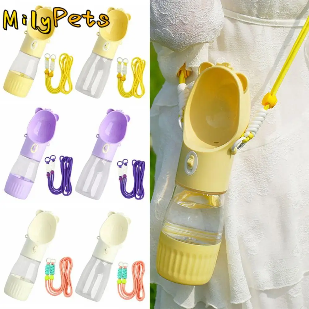 

2 in 1 Dog Water Bottle Leak Proof Portable Drinking Cup for Puppy with Food Dispenser Reusable Cats Water Feeder Bowls Hiking