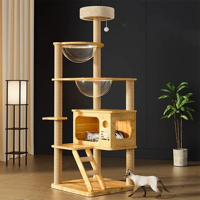 Luxury Tree Tower House Toy Cat Villa Sisal Large Gym Scratching Board Cat Condo Playground Krabpaal Kat Pet Accessories