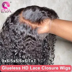 Eva Curly HD Lace Closure Wig 5x5 6x6 7x7 Glueless Ready To Go Wigs 13x6 HD Lace Full Frontal Wig 9x6 Brazilian Wigs For Women