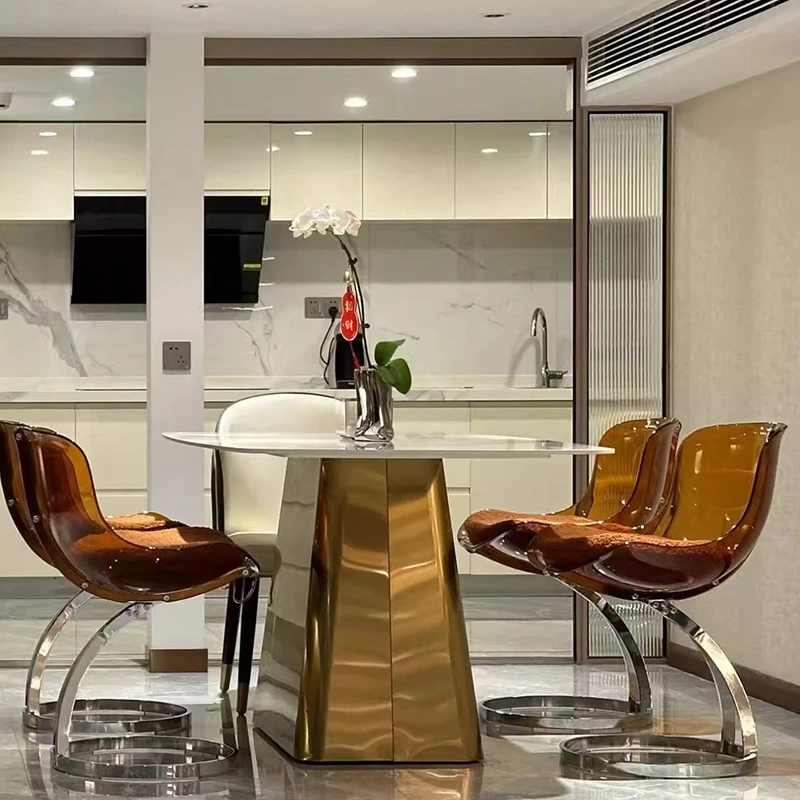 

Metal Plastic Dining Chairs Nordic Ergonomic Acrylic Events Barber Dining Chairs Comfortable Transparent Muebles Home Furniture