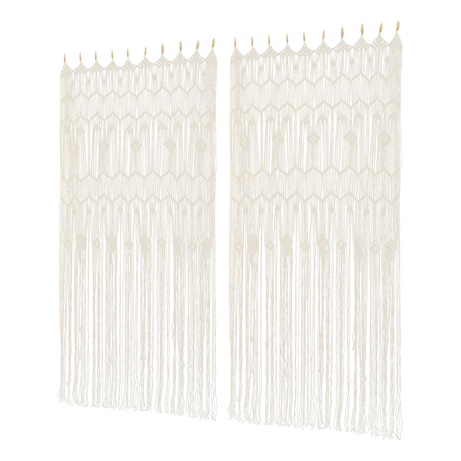 2 Stück Fenstervorhang, 1 x 2 m, Raumteiler, Türvorhang, Vintage-gewebte Vorhänge, vielseitige Dekoration für Flure, Schlafzimmer – Detail 3