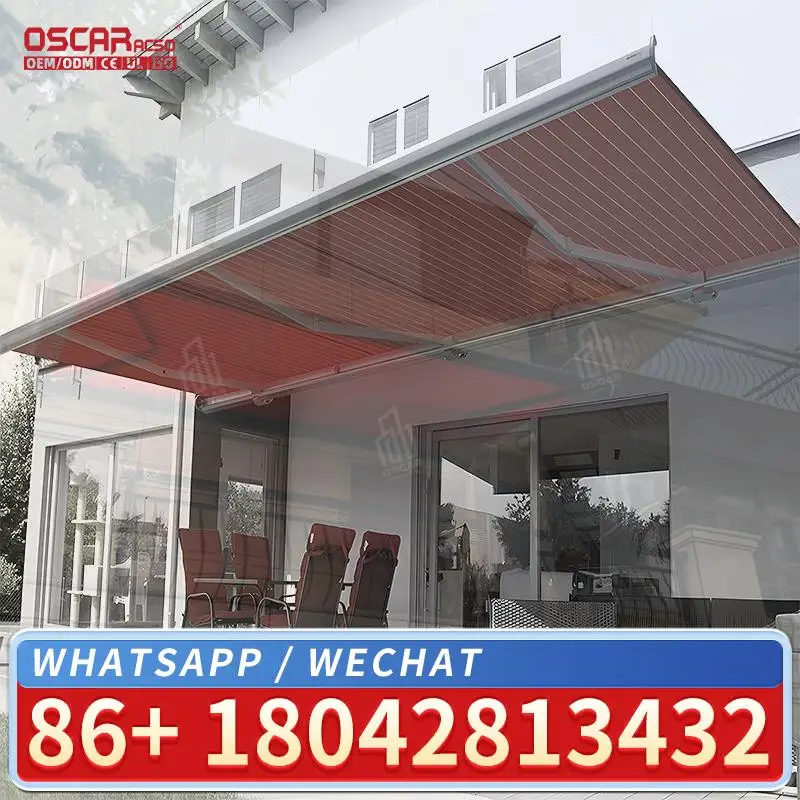 Motorized Retractable Waterproof Fold Outdoor Canopy For Patio Window French Usage Retractable Awning