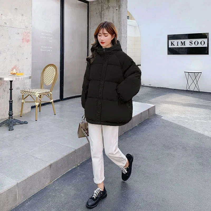 Fashion Simple Versatile Winter Coat Cotton Coat Women's Cotton Coat Student Korean Version Down Cotton Coat Women's Bread Dress