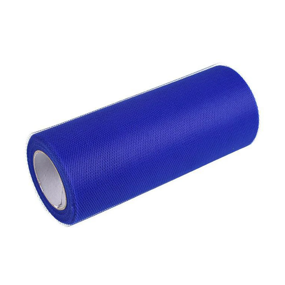 

Royal Blue Width 25Yards Mesh Fabric Wedding Decor Table Chair Tulle Cloth Spool Tutu Sashes Bows Gifts Packaging
