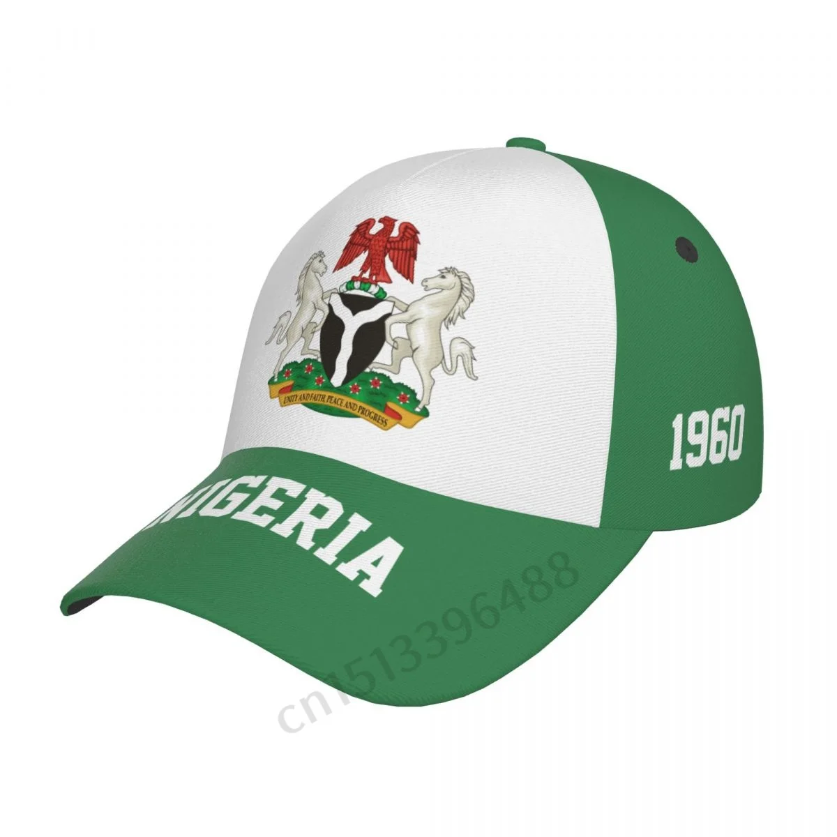 Nigeria Flag 3D Soccer Hats Sun Baseball Cap Breathable Adjustable Men Women Outdoor Fishing Hat