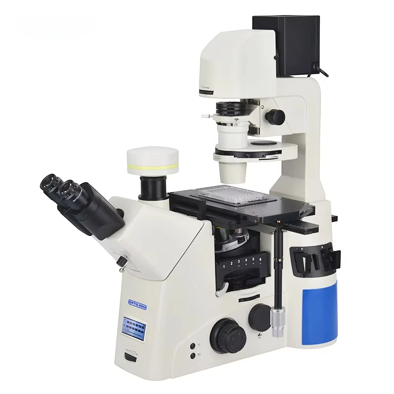 OPTO-EDU A14.1097 Semi-APO LCD Touch Screen Trinocular 12V100W Halogen Inverted Laboratory Microscope