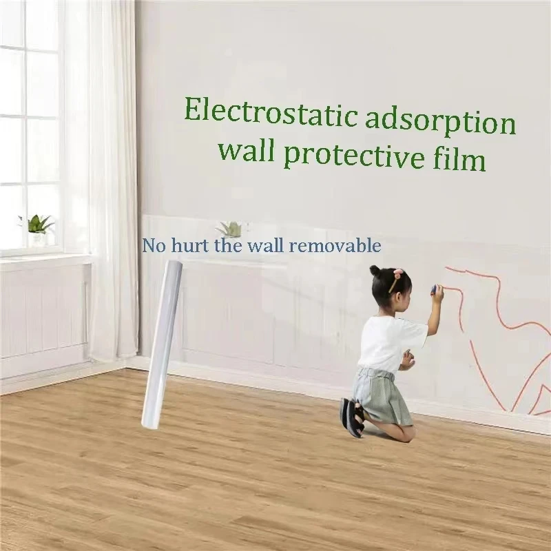 Transparent Electrostatic Whiteboard Film No Hurt to Wall Easy to Clean and Reuse  Anti-dirty Perfect for Home School and Office