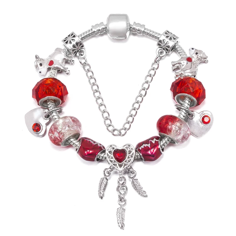 Korean version hot selling new Panjia red detachable basic bracelet DIY brand charm bracelet women's gift new design
