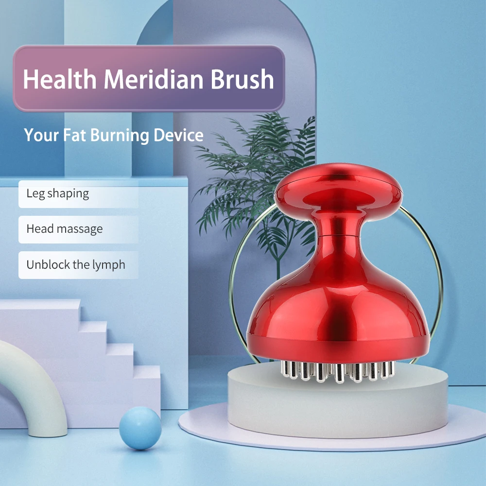 

Health Meridian Brush Leg shaping Head massage Unblock the lymph 26 Stainless steel High frequency vibration Red light