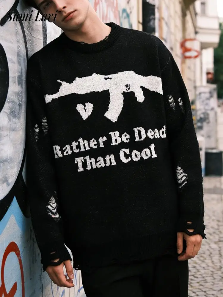 

Stylish Mens Crew Neck Knit Sweaters 2026 Spring Streetwear Fashion Men Long Sleeve Jumper Tops Vintage Pattern Crochet Sweater