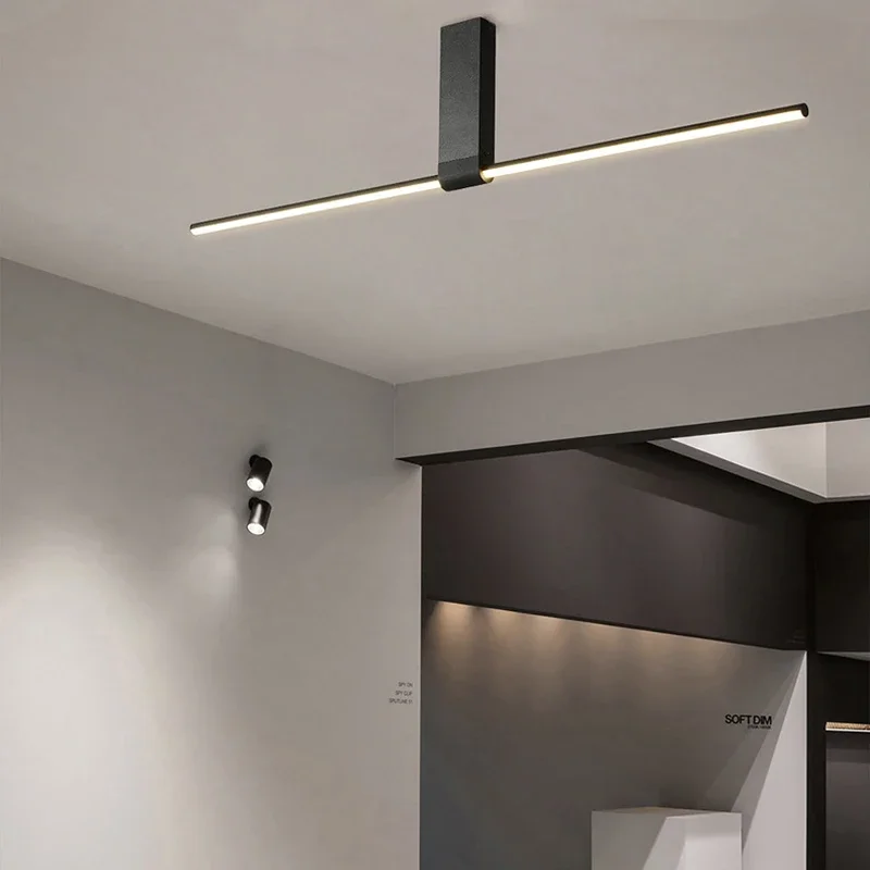 

Minimalist Long Ceiling Lamps for Dining Room Office Aisle Clothes Shop Lighting Line Ceiling Light 120cm 90cm Gold Black White