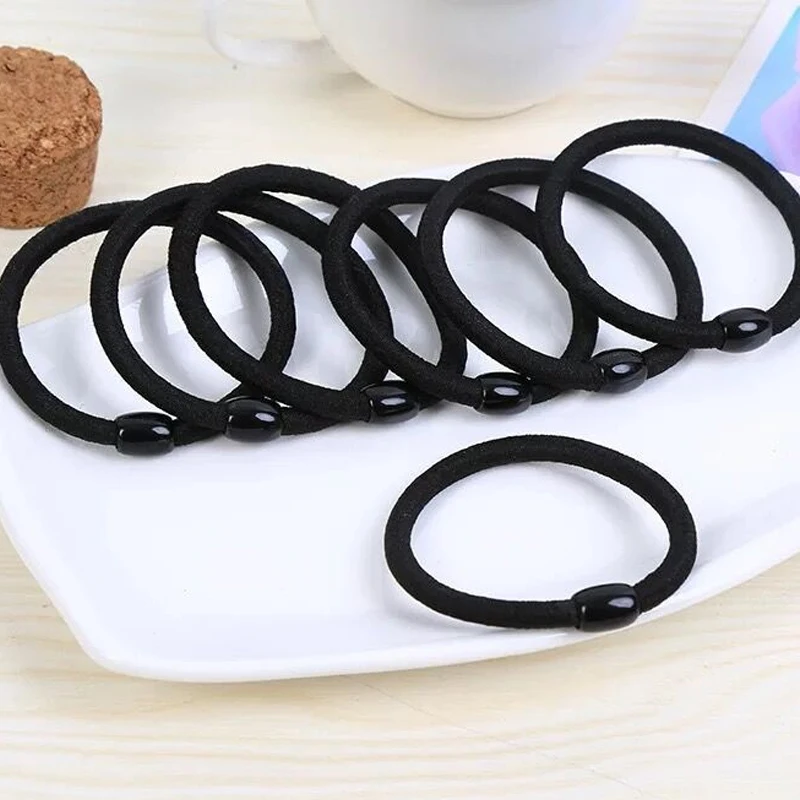 10Pcs Black Elastic Hair Bands for Women Girls Rubber Ties Ponytail Holder Scrunchies Kids Hair Accessories резинки для волос