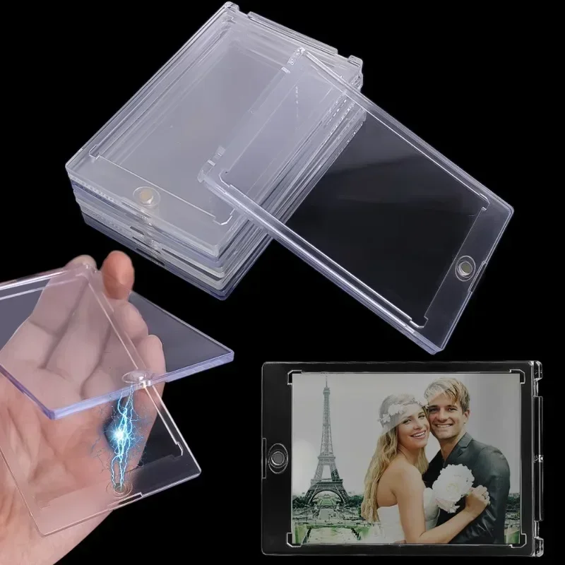 5-1Sets Magnetic Card Holder Clear Acrylic Coin Display Stand Holders for Trading Cards Support For Kpop Idol Card Organizer