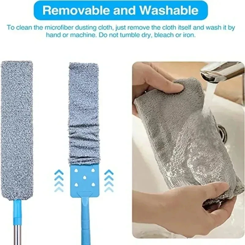 Long Handle Mops Detachable Floor Ceiling Cleaning Mops Bed Bottom Dust Cleaner Sofa Dust Removal Brush Household Cleaning Tools