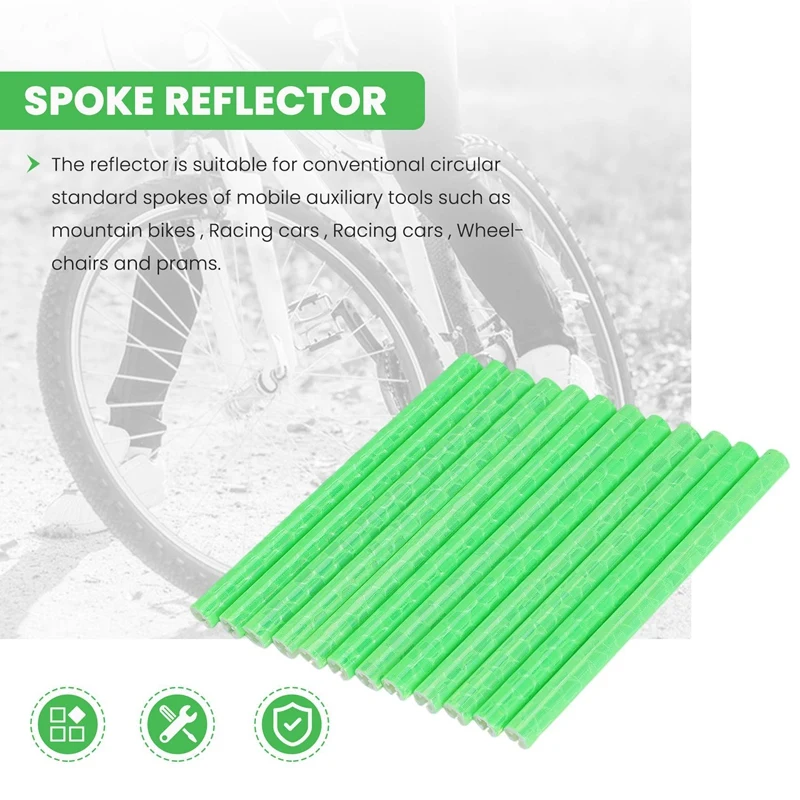 Spoke Reflectors 72 Pieces, 360° Visibility Spoke Reflectors Set - Bicycle Reflectors Spoke Reflectors