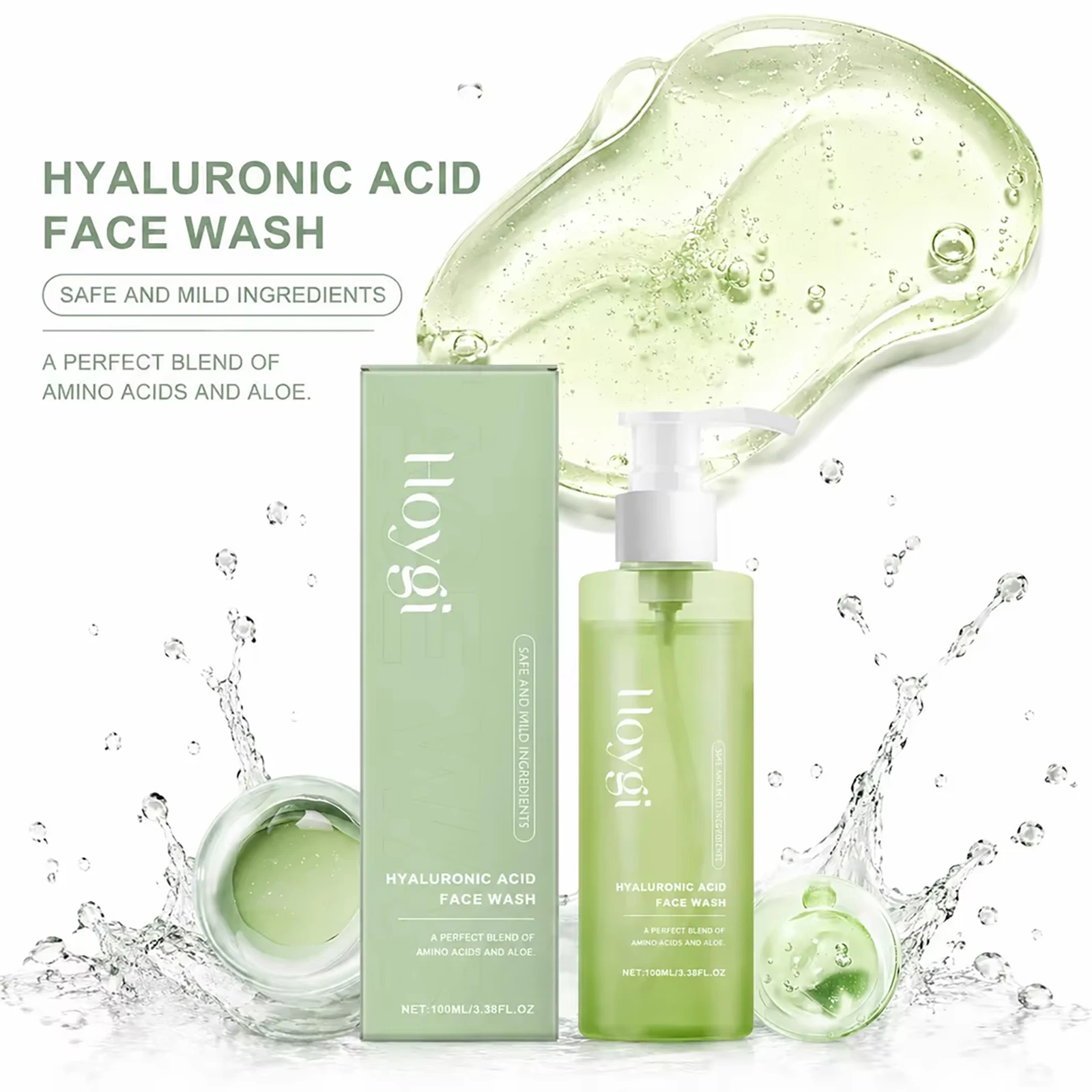 3pcs Facial Skin Care Set Hyaluronic Acid Gentle Cleanser Jelly Toner Mist Soothing Serum Moisturizing Refreshing Daily Care Kit