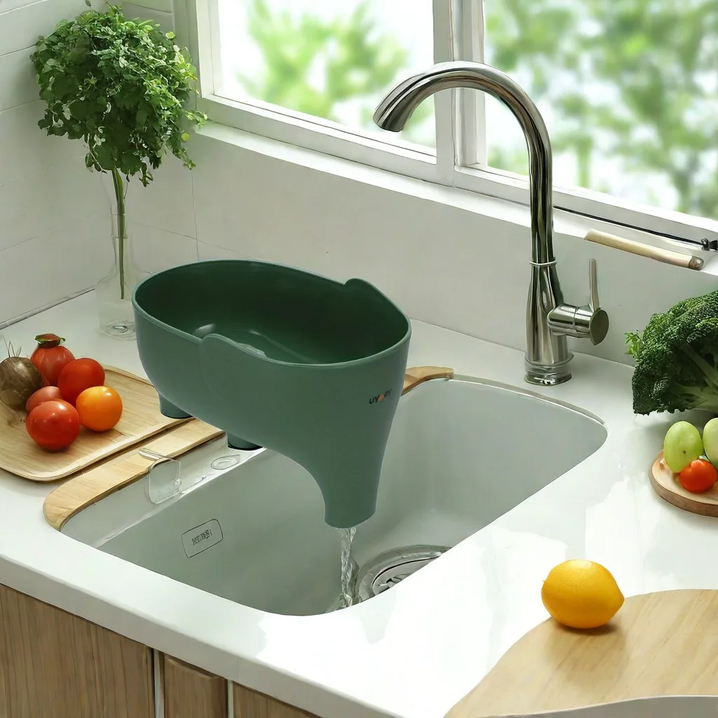 

Jit+ Oval Double-Layer Plastic Fruit and Vegetable Drainer Basket - Multifunctional Kitchen Strainer with Drainage System, Ideal