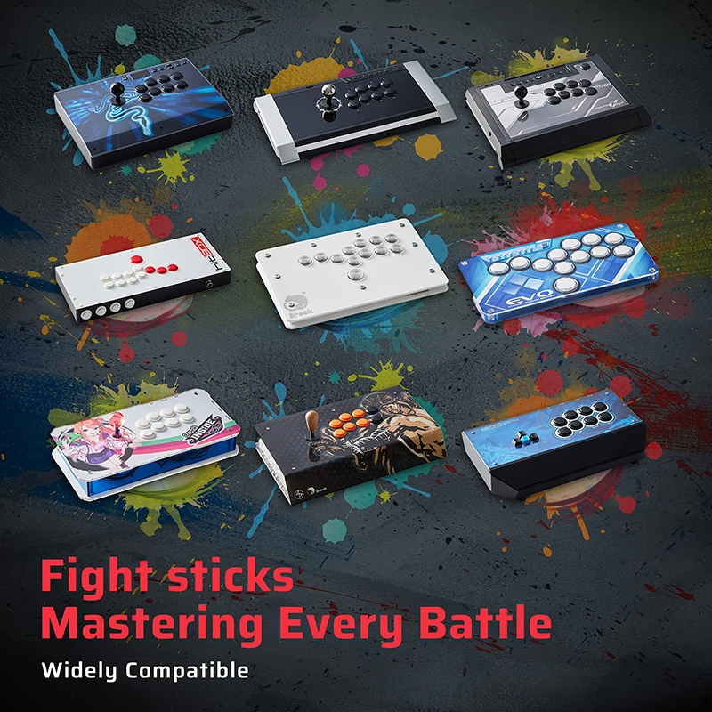 Beek Wingman Fgc Converter Bedrade Arcade Fight Stick Hitbox Controller Naar Ps5/Ps4 Pc Xinput Etc Zero Delay Turbo Plug En Play