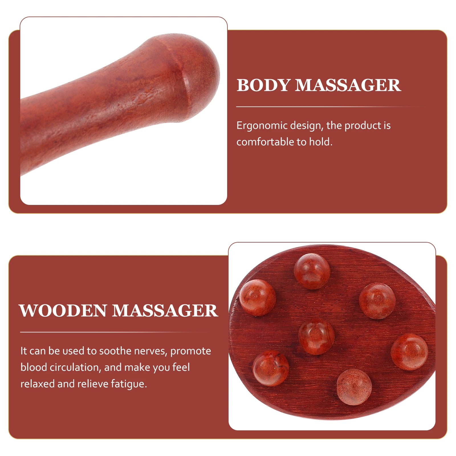 

1pc Massager Full-body Device Ergonomic Wooden Body Muscle Relaxation Roller Stick Foot Shape Waist Back Massage Tool