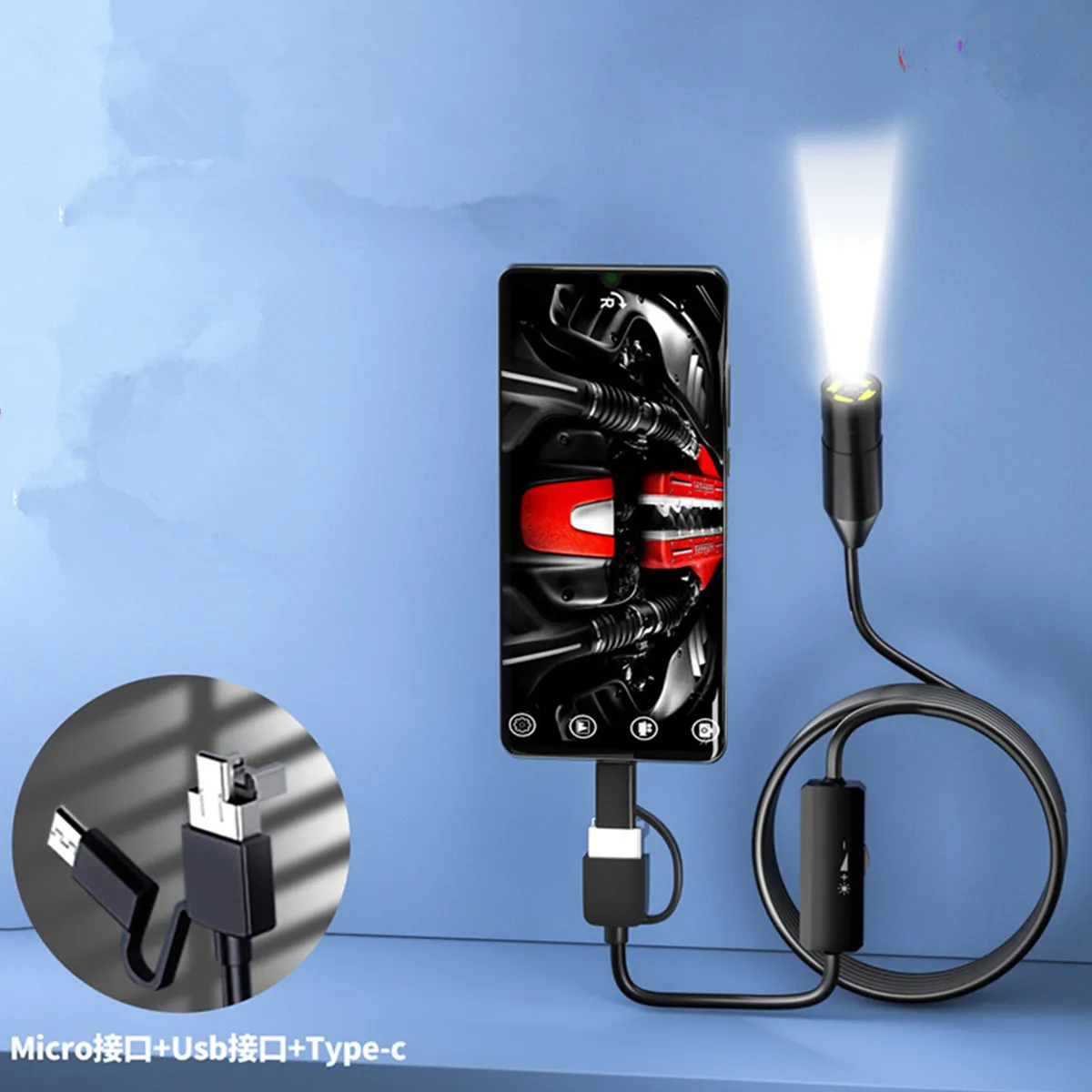 5MP 1944P 11 مللي متر السيارات البؤري 3in1 USB/واي فاي لنظام أندرويد OTG المنظار CMOS Borescope التفتيش منظار الأذن كاميرا مجهر رقمي