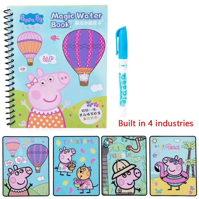 Peppa Pig – livre de peinture à l'aquarelle, développement de brainstorms pour bébé, Graffiti, bloc de croquis à l'eau, jouet pour enfants, cadeau d'anniversaire