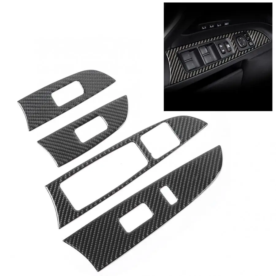 4pcs Carbon Fiber Window Lift Control Frame Panel Fit for lexus IS250 300 350C 2006 2007 2008 2009 2010 2011 2012