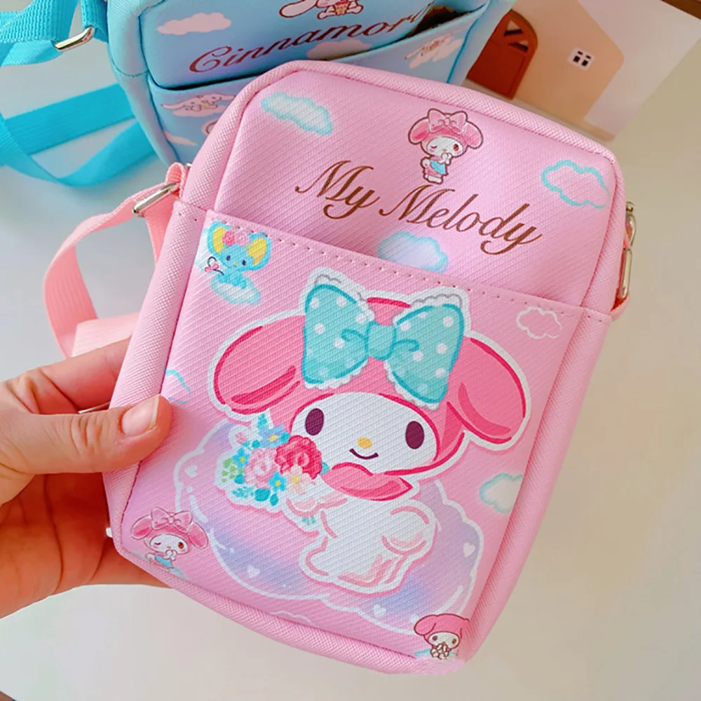 Sanrio Crossbody Bags Shoulder Messenger Bags Cute Cartoon Portable Backpacks Hellokitty Cinnamorol Kawaii Coin Pouch for Girls