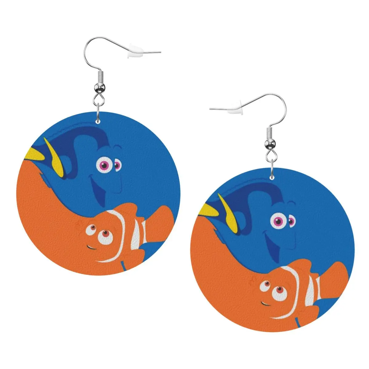 

Индивидуальные висячие серьги-капли из ПВХ-кожи с изображением Немо, изящные украшения для подарков