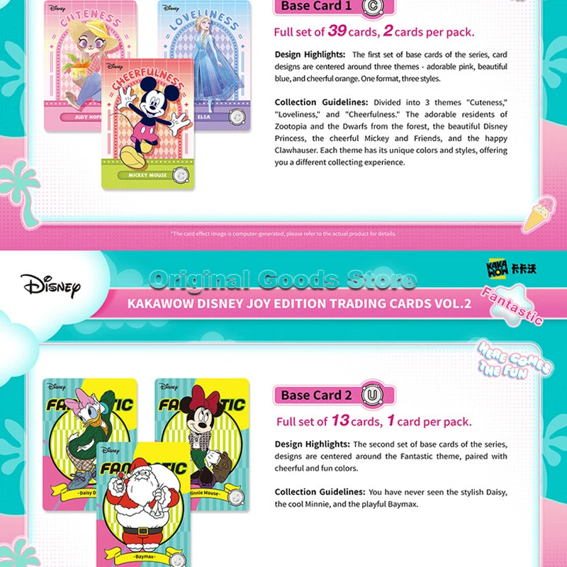 Original KAKAWOW Disney Fantastic JOY Edition การ์ด Vol.2 ของแท้การ์ตูน Art Series คอลเลกชันการ์ดของขวัญเด็ก